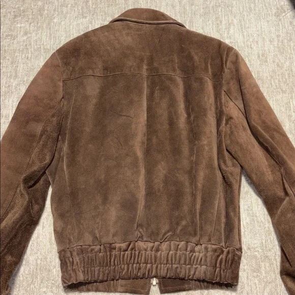 Vintage Men's Large Fieldmaster Suede Leather Brown Jacket Bomber style Sears - Picture 4 of 5